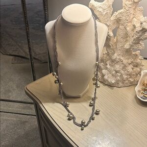 J. Crew Silver and Cream Necklace